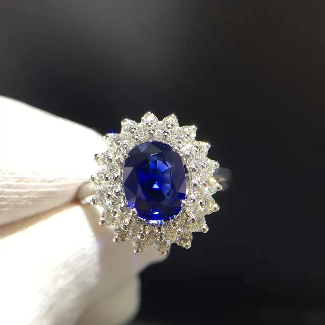 1.990ct+ 0.828ct 18K золото натуральный сапфир женское кольцо с алмазной установкой новое Изысканное Украшение на свадьбу обручальное кольцо