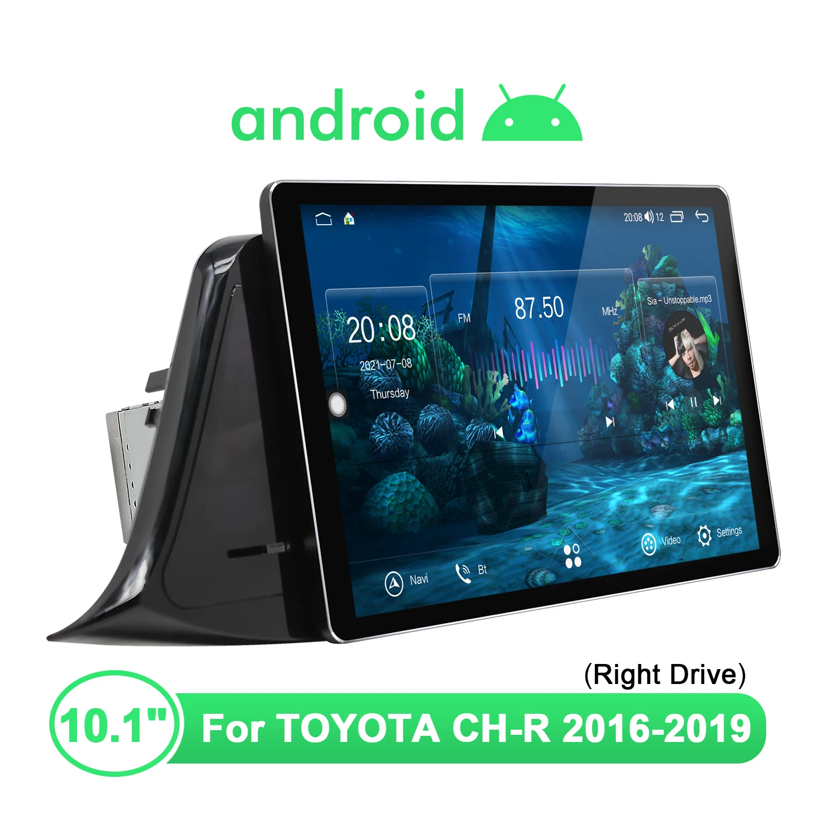 구매 JOYING 10.1 인치 자동차 라디오 스테레오 1280*800 와이파이/블루투스/Carplay/무선 안드로이드 자동차 도요타 CH-R 2016-2019 (오른쪽 드라이브)