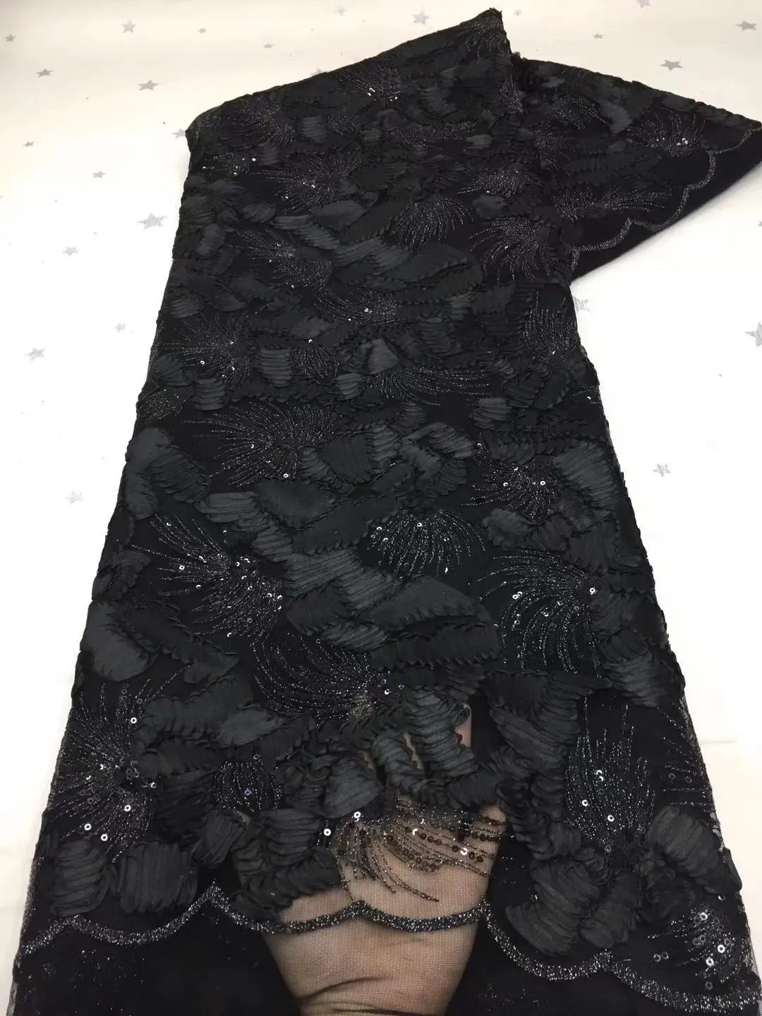 

Luxury Design African Lace Fabric 5 yards Embroidery Fabric France Net Lace With sequins For Sewing Wedding Party Women Dress