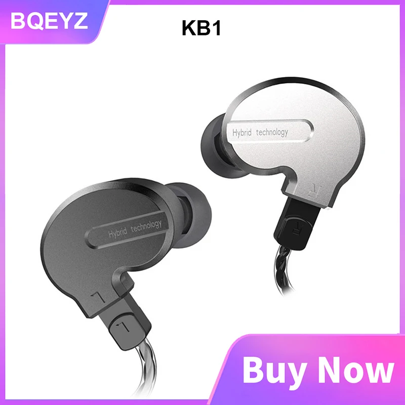 

BQEYZ KB1 наушники для ушей тройные драйверы HiFi игровая Спортивная гарнитура 0,78 мм 2PIN съемный кабель с микрофоном