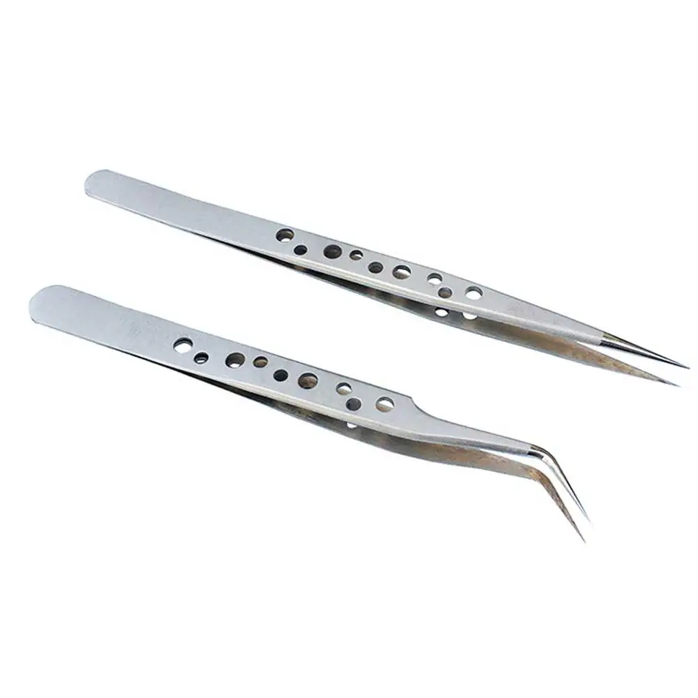 

Electronics Industrial Tweezers Anti-static Curved/Straight Tip Precision Stainless Forceps Phone Repair Hand Tools