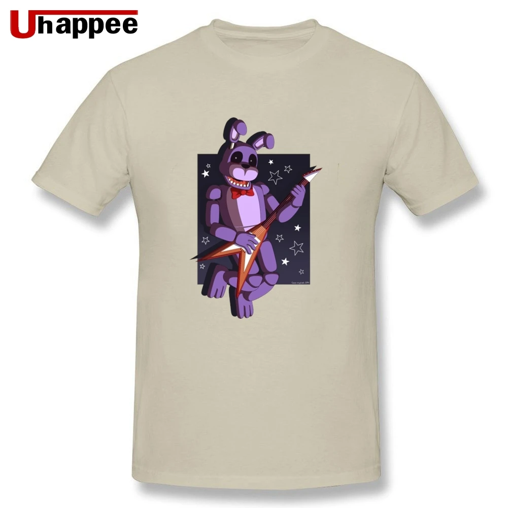 Последние футболки FNAF мужские Slim Fit белый с коротким рукавом личности Рубашки Guy негабаритных официальная одежда - Цвет: Natural