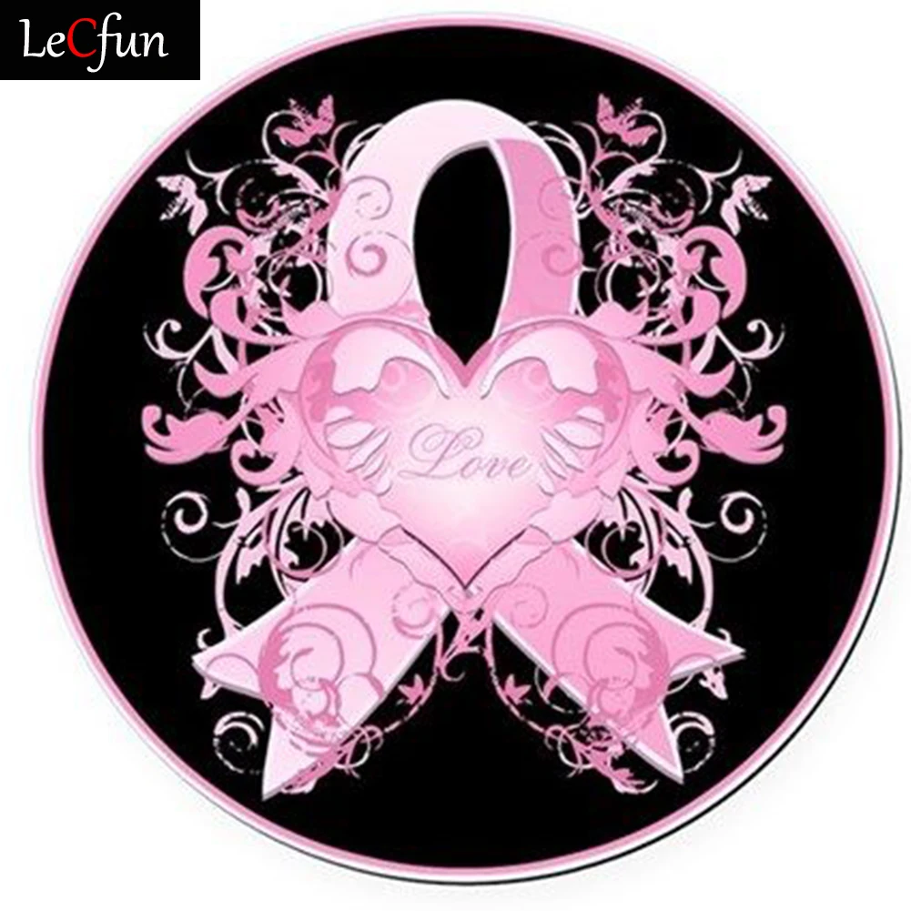 

LeCfun Breast-Awareness Pink Ribbon Heart Diamond Painting Kits Full Round Square Drill DIY 5D Rhinestone Art Craft Home Decor