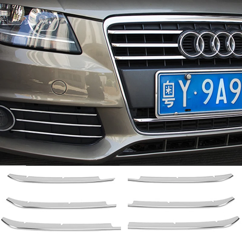 

Передняя противотуманная фара для Audi A4 B8 2009-2012, решетка радиатора, декоративная крышка, отделка, наклейка на гриль из нержавеющей стали, поло...