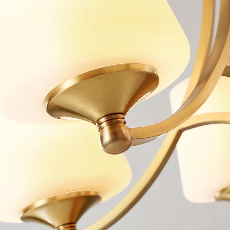 Copper chandelier lighting living room ceiling chandeliers bedroom lustre glass shade brass fixture kitchen copper light | Лампы и