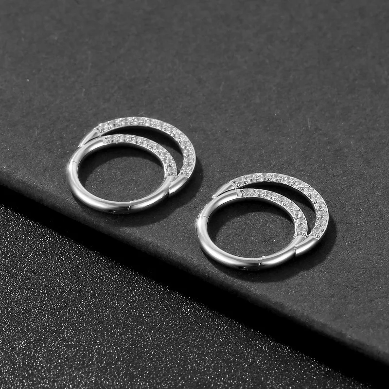 

1 Pcs Steel Clicker Segment Nose Hoop Rings Hinged Ear Nose Septum Piercing Unisex Ear Tragus Cartilage Body Jewelry Nostril