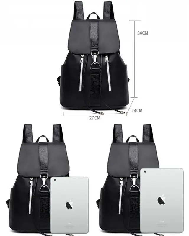 Женский Противоугонный водонепроницаемый рюкзак из ткани Оксфорд Одноцветный