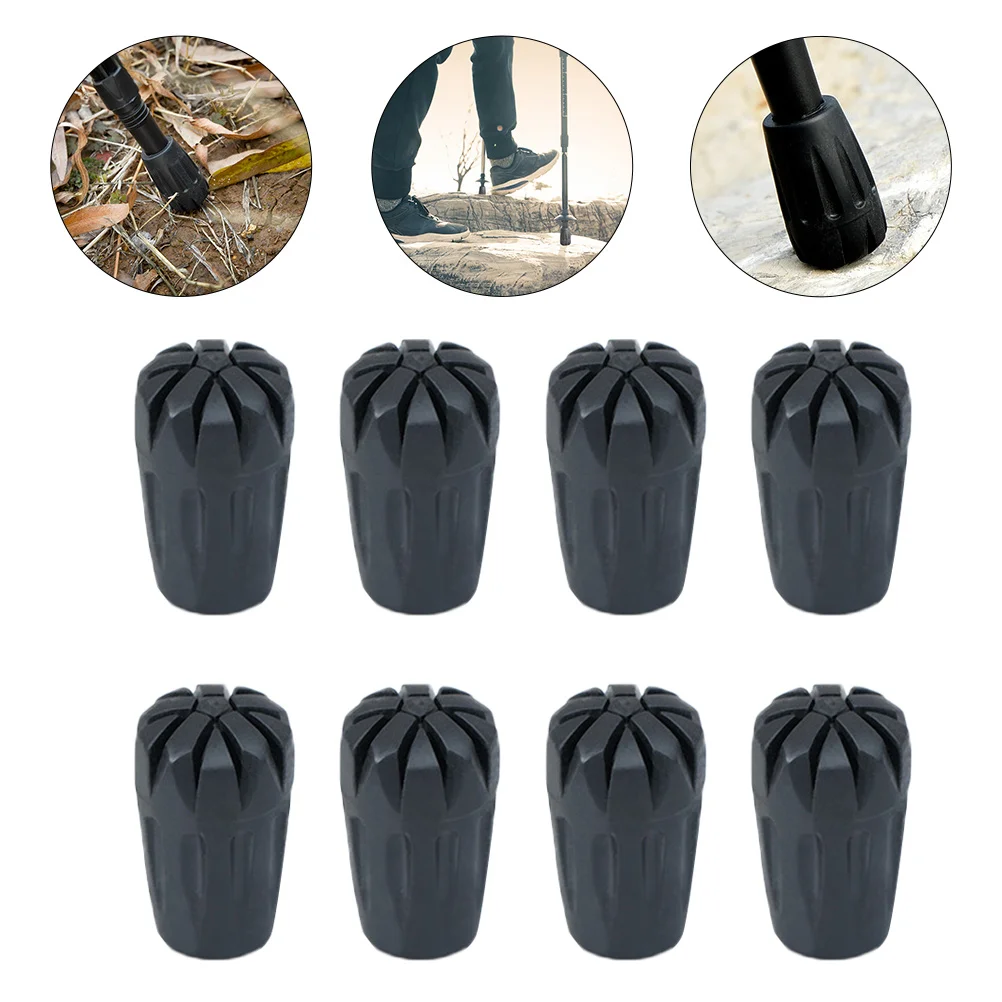 

8pcs Walking Pole Rubber Tip Cover Trekking Pole Tip Protectors Stick Head Cover