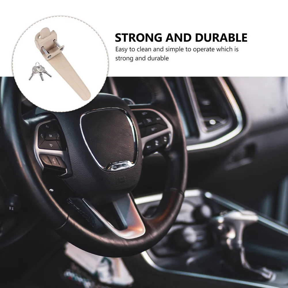 

1pc Steering Wheel Lock Leather Steering Wheel Lock Automobile Anti-Theft Lock