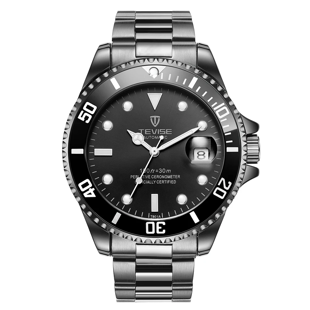TEVISE steel 5 Tevise автоматические механические часы водонепроницаемые часы для дайвинга мужские наручные часы - Цвет: TEVISE steel 5