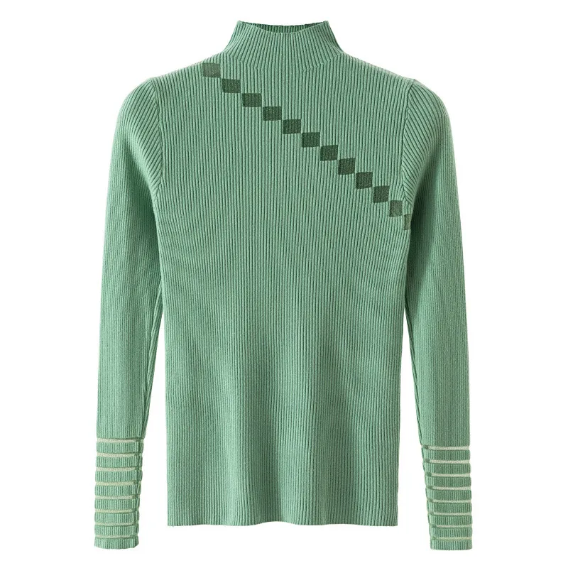 Новинка 2019 пуловеры с высоким воротником на осень свитер Женская облегающая