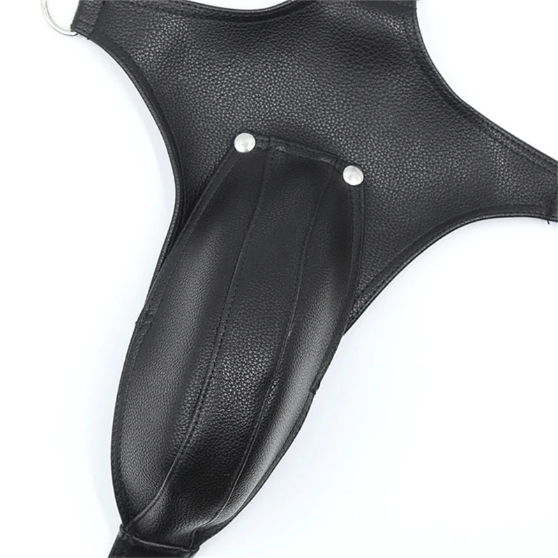 Leather Fetish Men Open Crotch Sissy Panties Male Underwear Penis Pouch Chastity Belt Erotic Crotchless Gay for BDSM Sex |