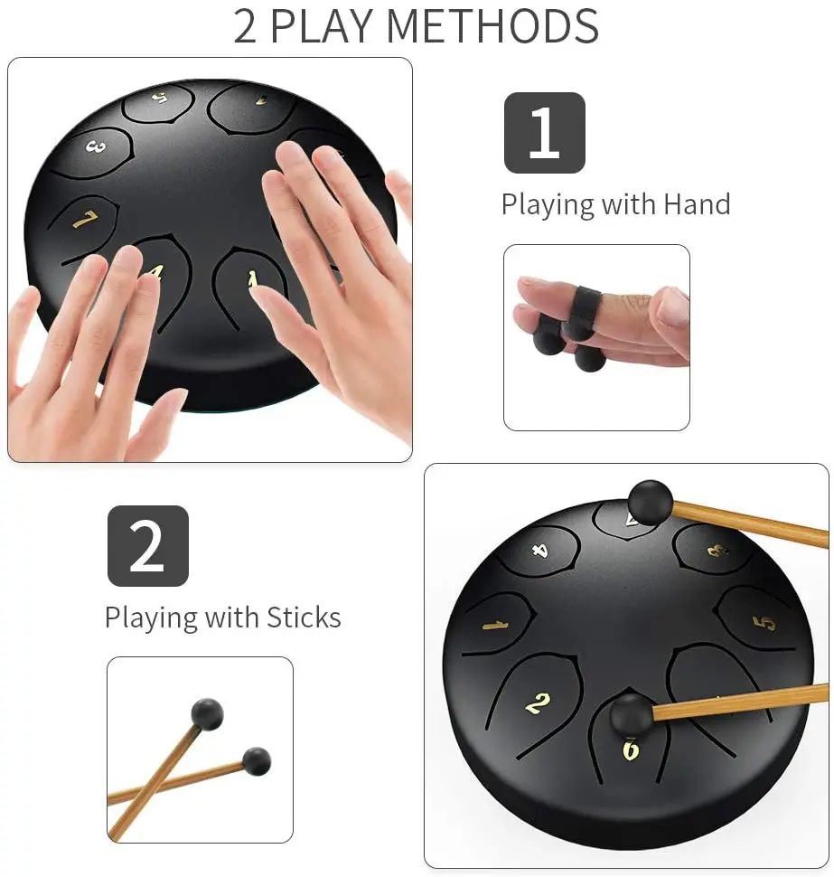 глюкофон барабан Стальной для языка 8 нот 6 дюймов металлический ручной набор