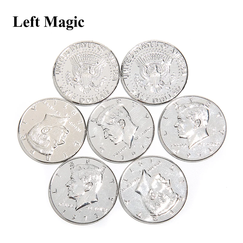 Половина доллара монета серебряное золото Волшебная для фокусов мерцающий