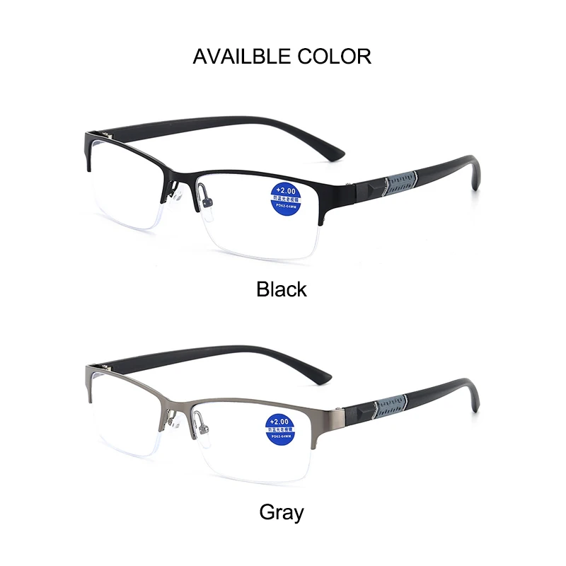 sunglow mens reading glassesfashion half frame business style eyeglassessuitable for computer office reading mobile phone free global shipping