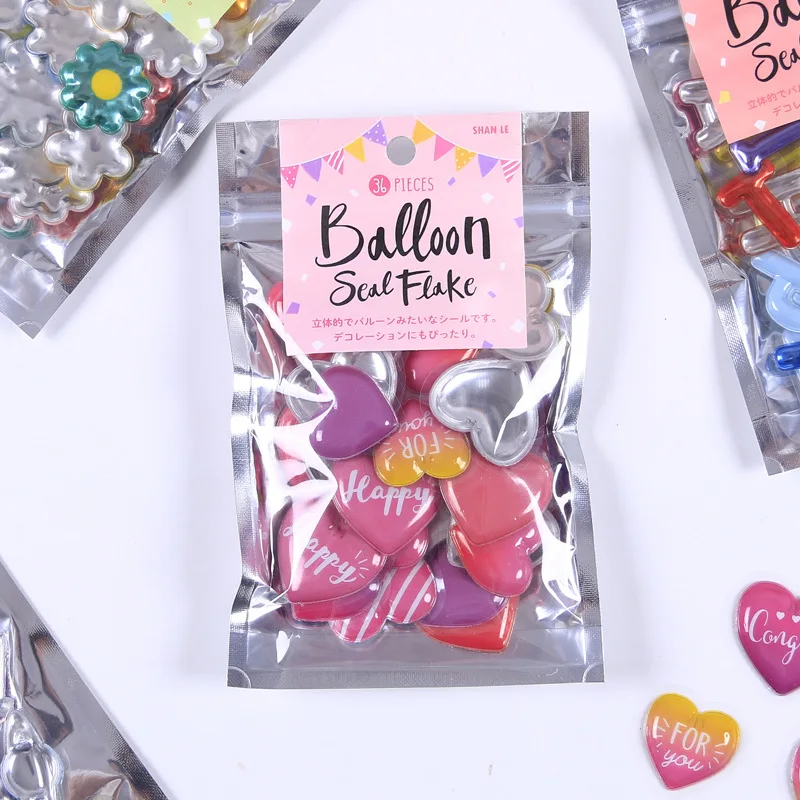 36 шт./1 лот милые канцелярские принадлежности наклейки воздушный шар полые