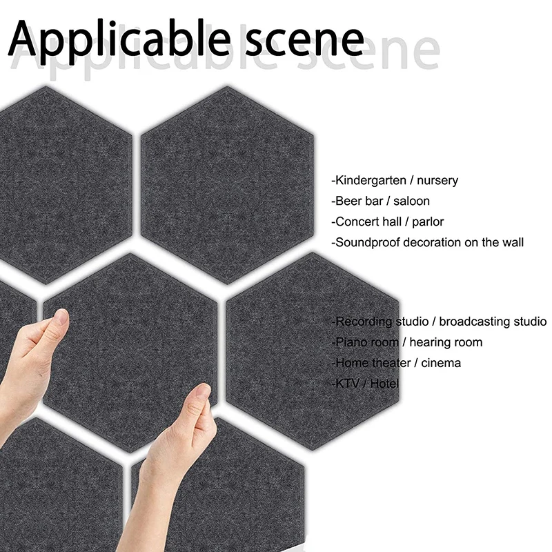 

18 Pcs Acoustic Panel Sound Insulation Pad,Hexagonal Acoustic Panels,Beveled Edge Sound Proof Panels,for Studio&Office