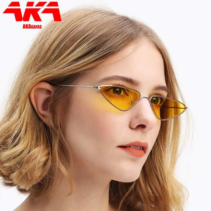 

Очки солнцезащитные AKAgafas женские в маленькой оправе, винтажные крутые темные очки конфетных цветов, уличные аксессуары для покупок с океан...