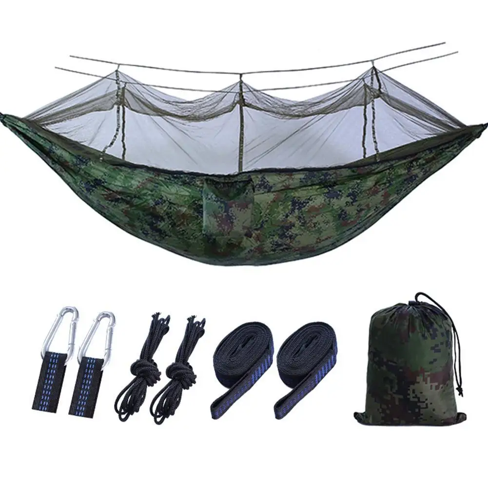 

Mosquito Net Hammock Portable Outdoor Camping Hammock With High Strength Fabric Hanging Bed Hunting Swing Two-Person