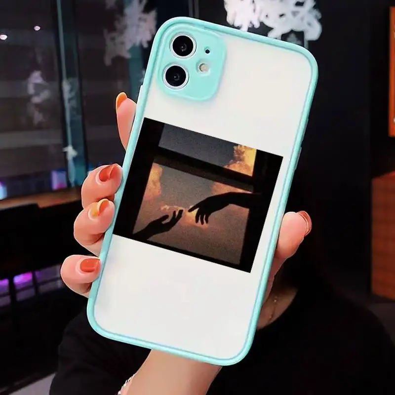 

Pink aesthetic design sky airplane pattern Phone Cases matte transparent For iphone 7 8 11 12 plus mini x xs xr pro max cover