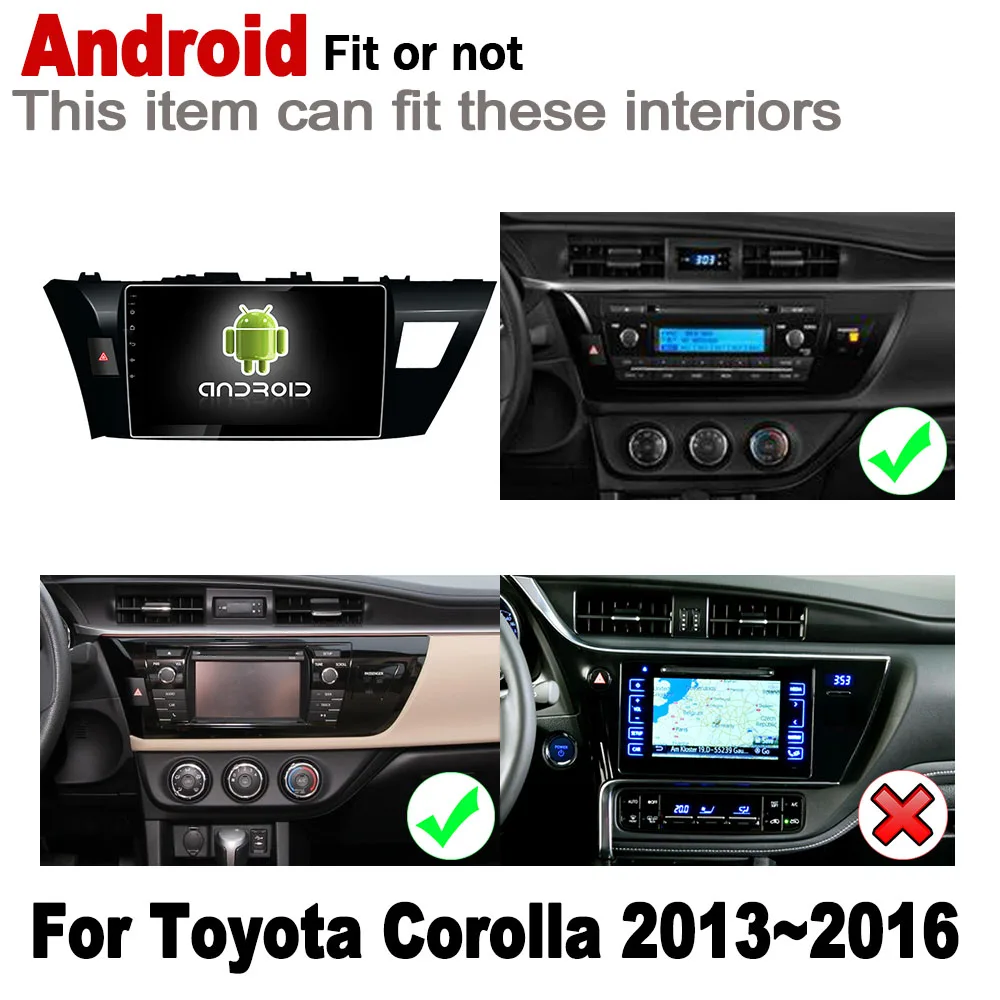 Аксессуары для Toyota Corolla 2013 2016 Автомобильный мультимедийный DVD плеер на Android GPS