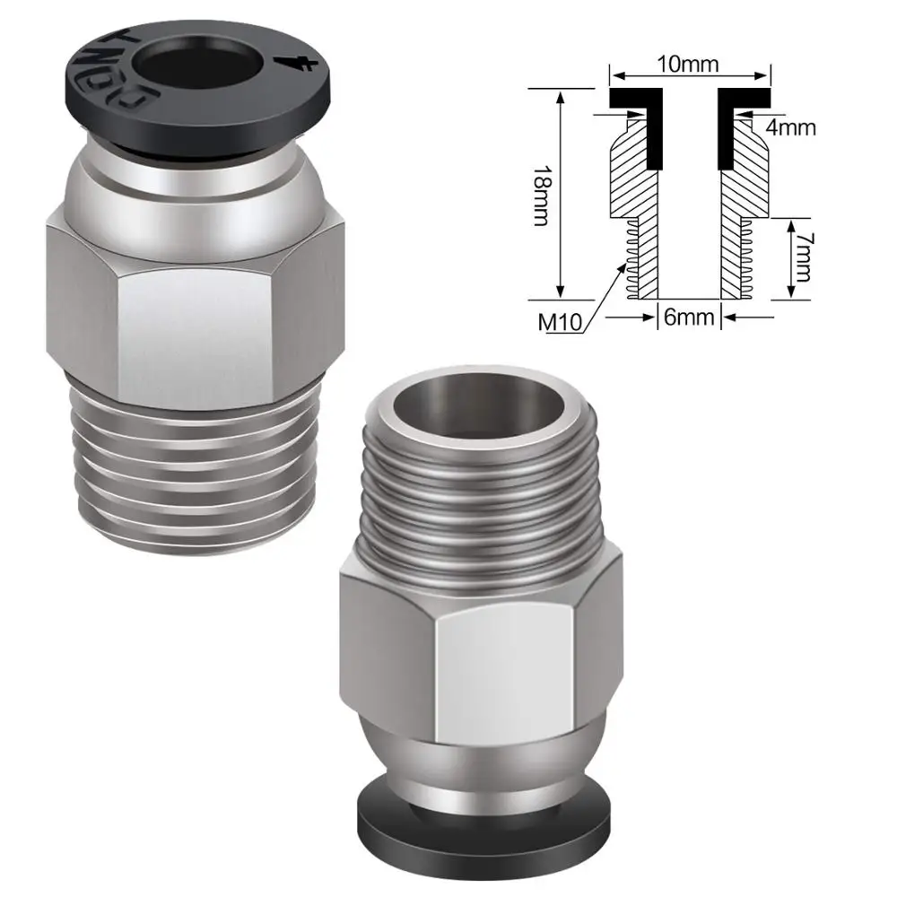 10 шт. PC4-M10 прямые пневматическая Трубка PTFE пуш-ап в обратной стороне обеспечивает