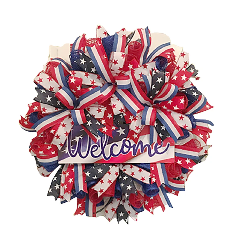 

Венок на входную дверь Дня независимости тонкая ручная работа долговечное легко повесить лучшее украшение для помещений C1