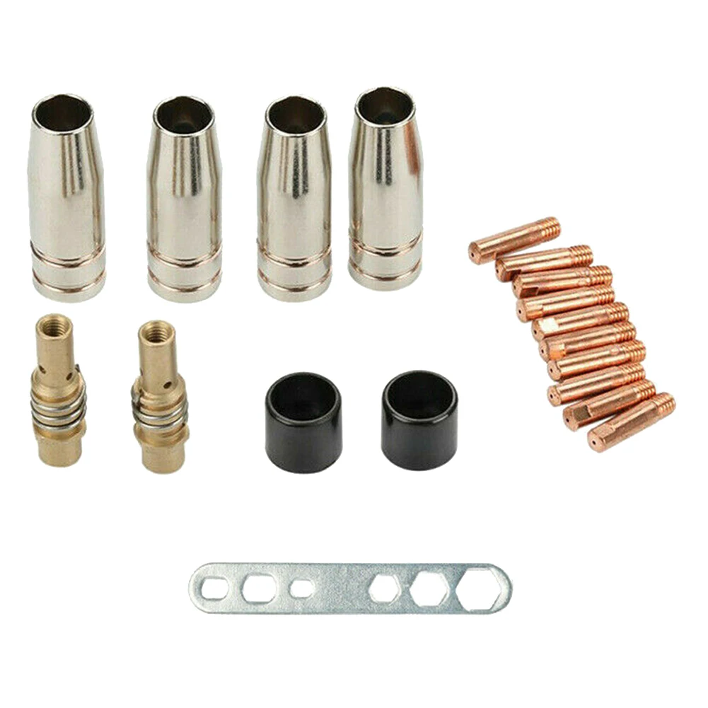 

19PCS M6 Torch Welder Contact Tips Holder Gas Nozzle For Welding MIG/MAG MB Set Tool Accessory Fit for 15AK Welding Torch