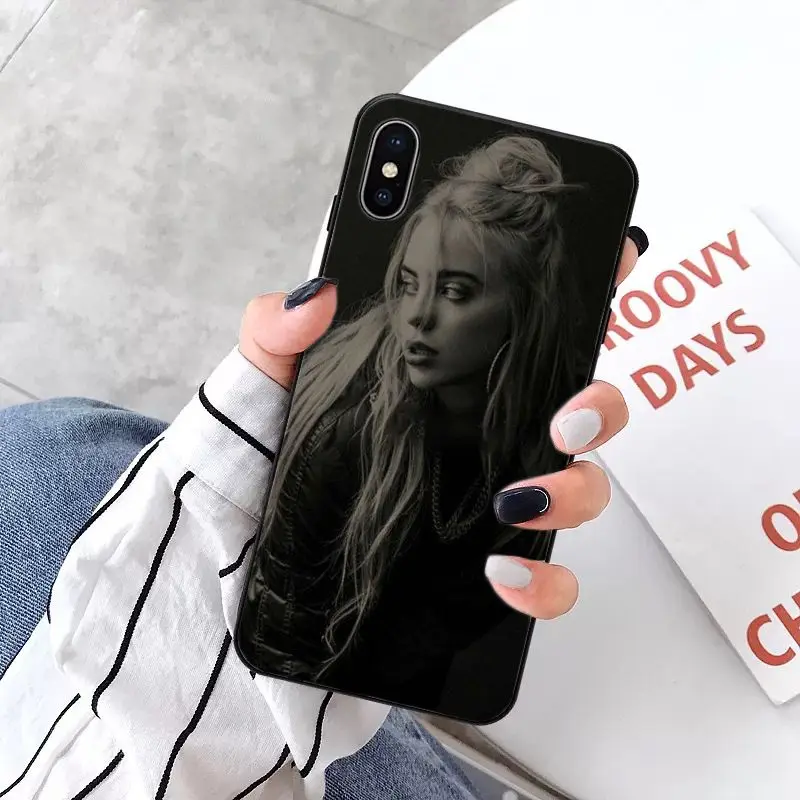 A16 MaiYaCa Billie eilish Smart Cover черный мягкий чехол для телефона для Apple iPhone 8 7 6 6S Plus X XS MAX 5 5S SE XR 11 11pro max - Цвет: A16