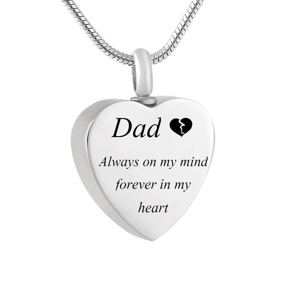Custom урна в виде сердца ожерелье для праха Always on My Mind Forever in сердечко Кремация Jewelry