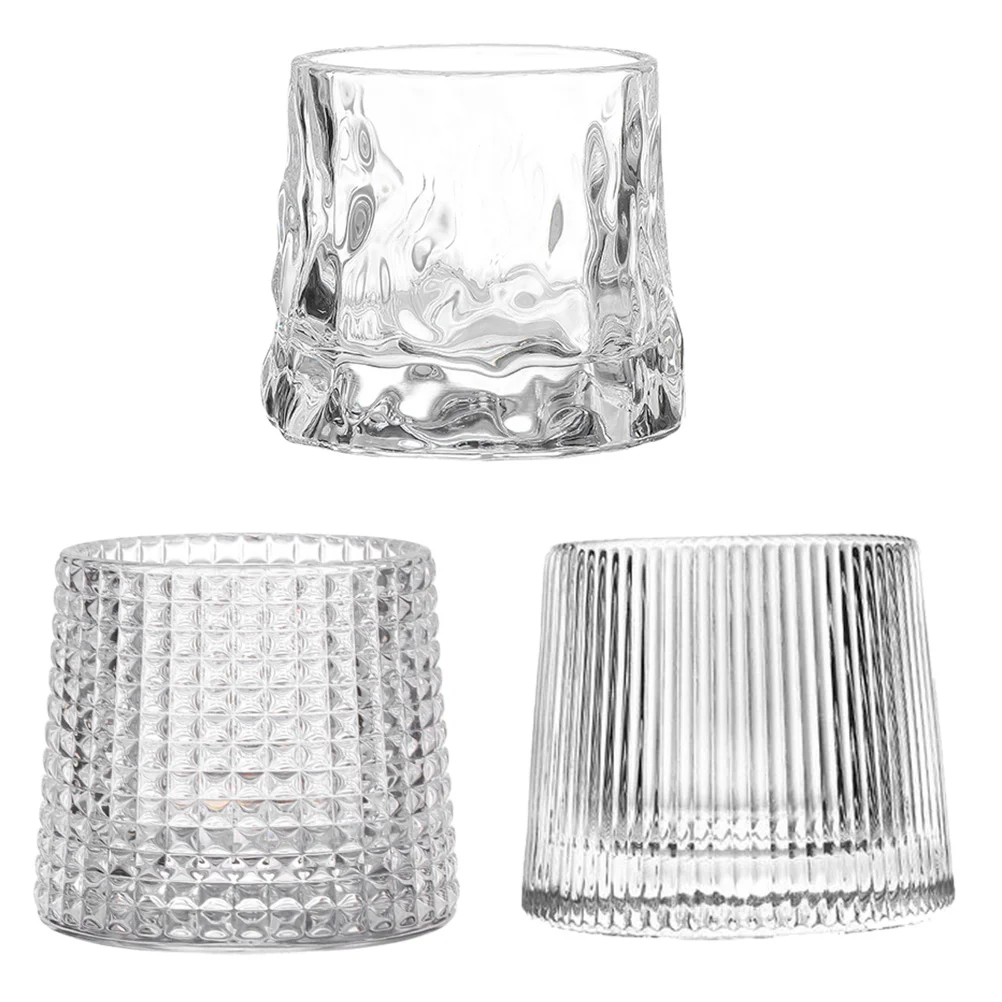 

1 Set 3Pcs Whiskey Cups Practical Glass Cups Crystal Cups (Transparent)