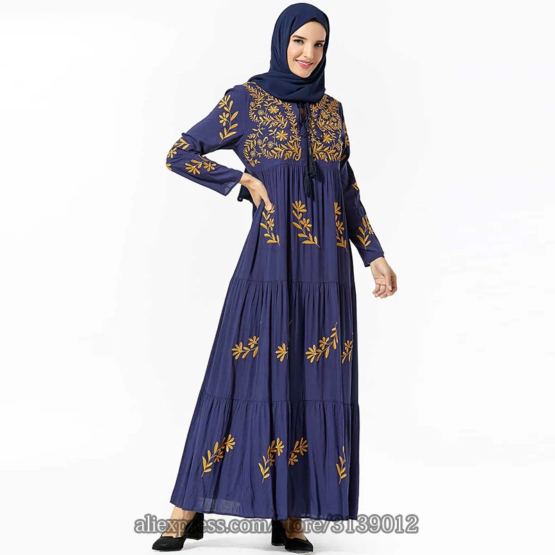 Abaya турецкие платья Исламская Малайзия мусульманский хиджаб женская одежда