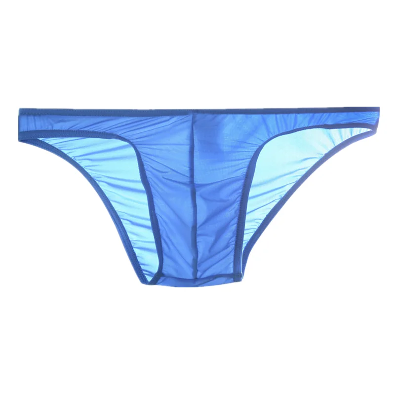 

Men's Briefs Sexy Gay Underwear Transparent Ice Silk Panties Man Solid Breathable Pouch Underpants Male Brief Bikini Slip Homme