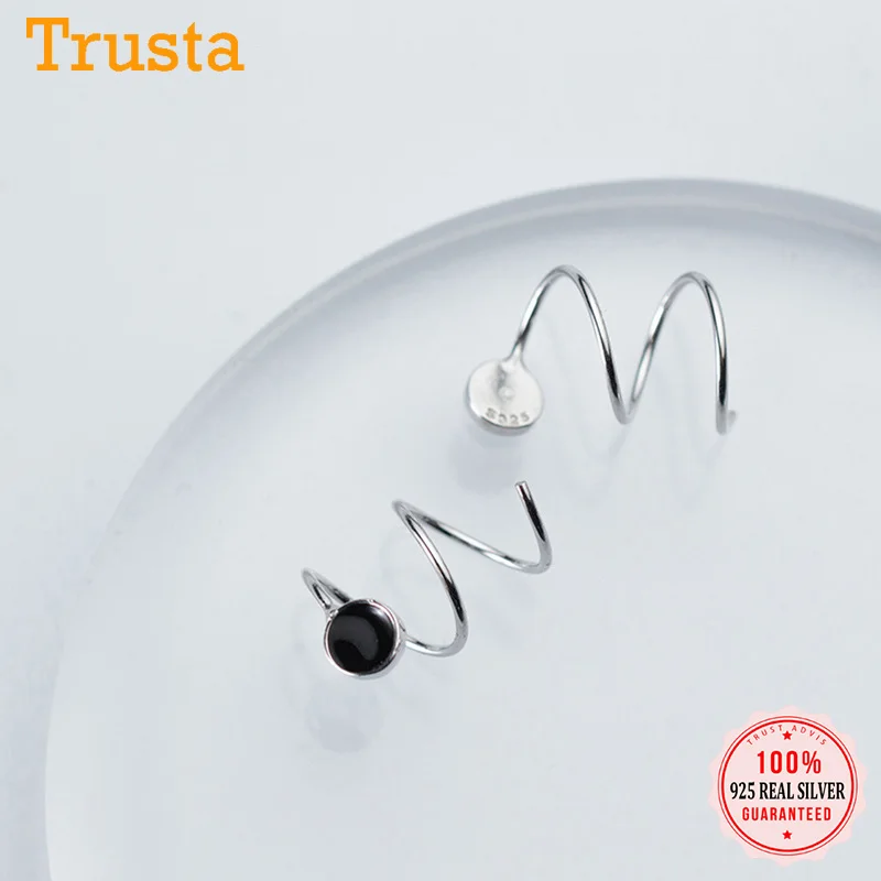 Женские круглые серьги колечки Trusta мини сережки из 100% настоящего серебра 925 пробы