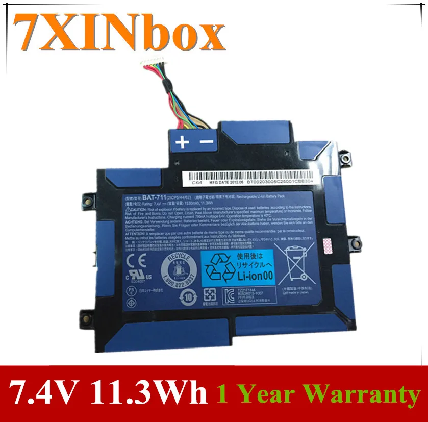 7XINbox 7 4 V 11.3Wh 1530mAh летучая мышь 711 Аккумулятор для ноутбука acer Iconia Tab A100 A101 BT00203005