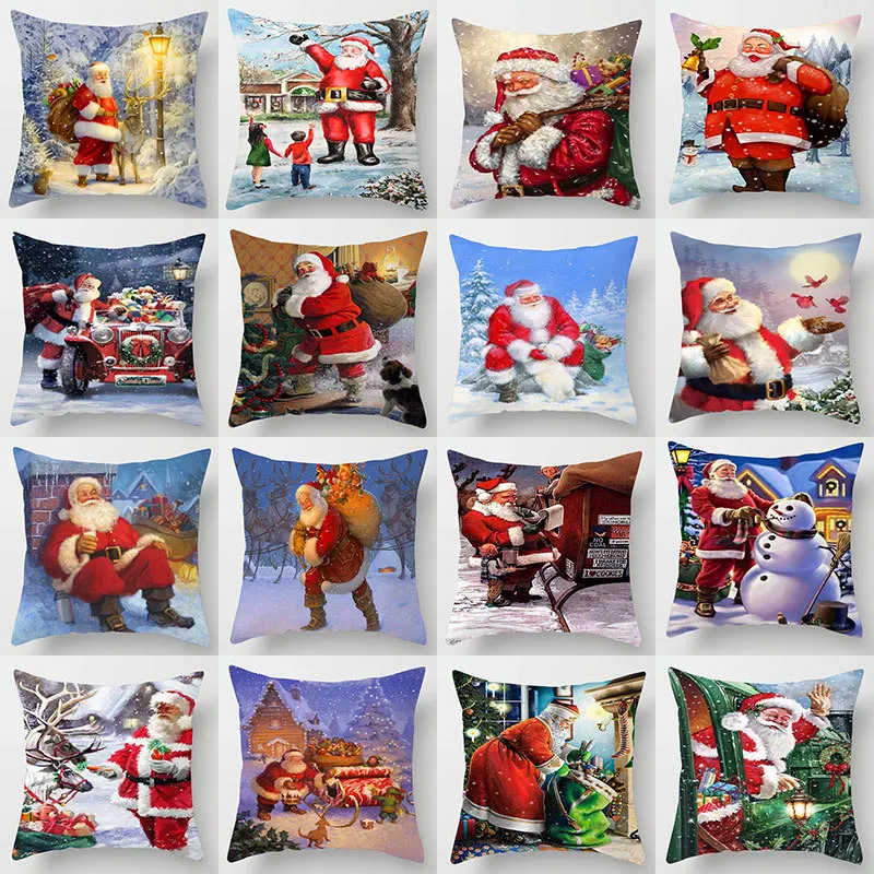 

Декоративный Рождественский чехол для подушки, красный домашний декор, чехол для дивана, подушки, чехол для сиденья, Автомобильная подушка, ...