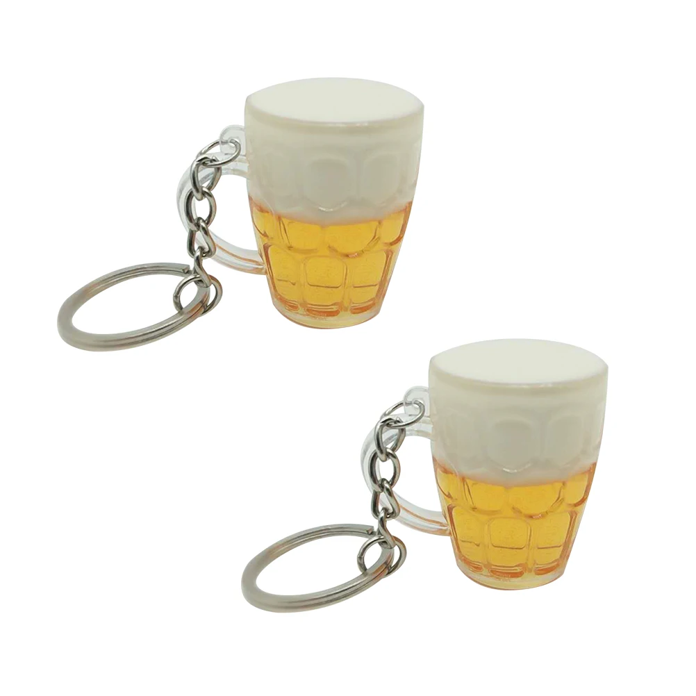 2 шт. творческий форма пивной кружки очаровательные моделирование ключ брелок