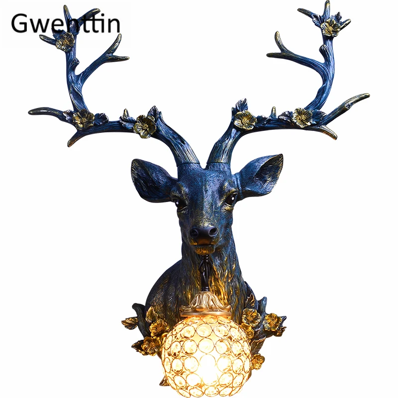 

Настенный светильник Lucky Deer, бра для дома, скандинавский художественный полимерный декор в виде рогов, комнатное освещение для спальни, ванн...