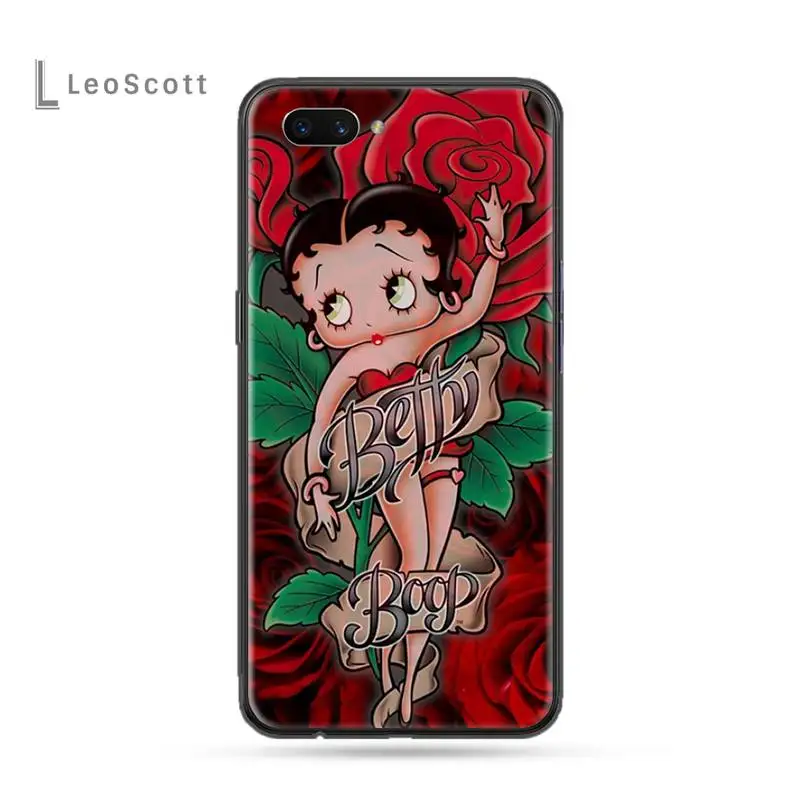 

Cartoon betty boop cute Phone Case For OPPO F 1S 7 9 K1 A77 F3 RENO F11 A5 A9 2020 A73S R15 REALME PRO COVER FUNDA SHELL