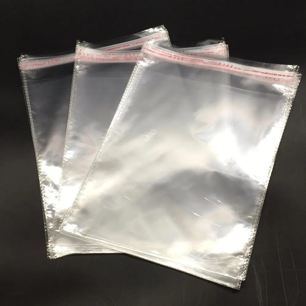 

100 Pcs Clear Self Adhesive Seal Plastic Bags Transparent Opp Packing Bags 40x60cm