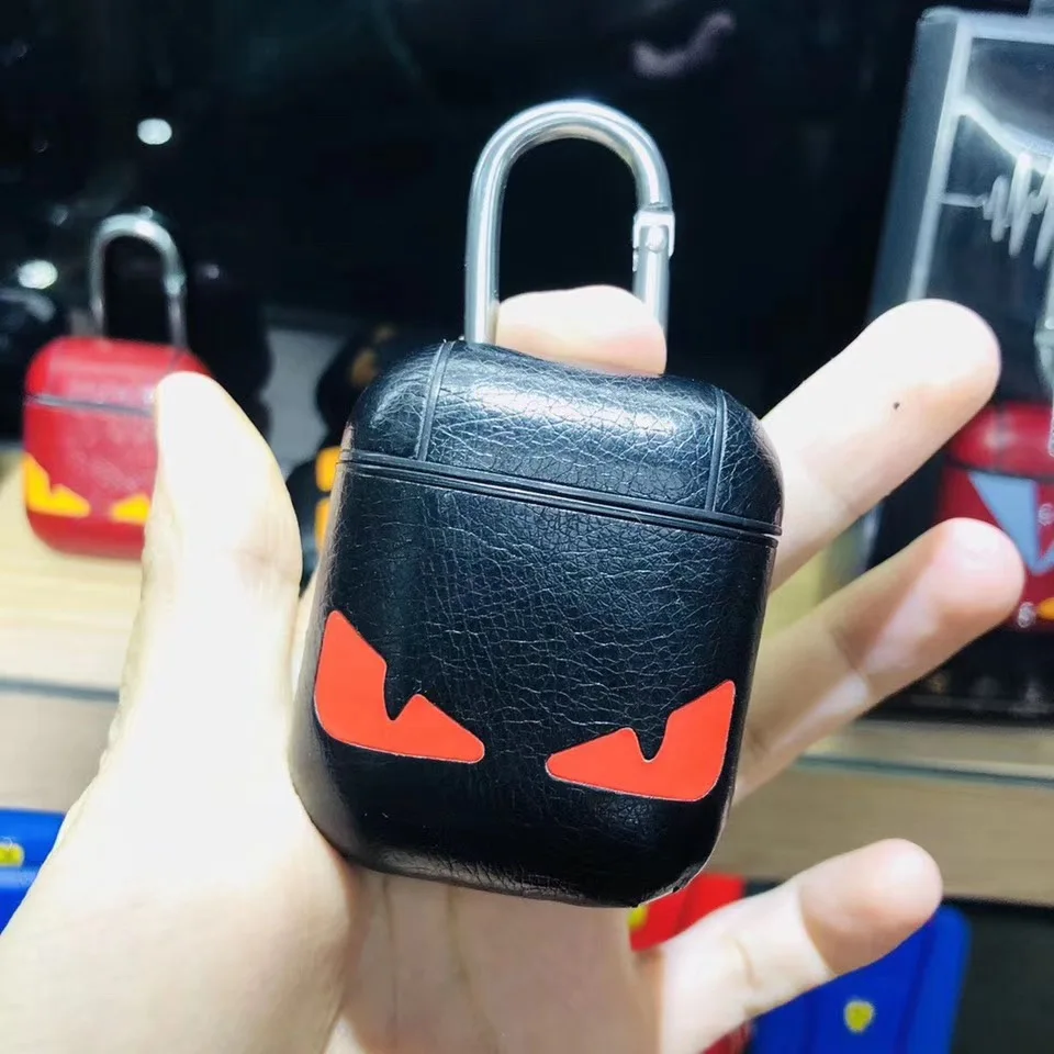Роскошный брендовый кожаный чехол Devil Eyes для Airpods, защитная Беспроводная bluetooth-гарнитура, аксессуары, коробка для зарядки, сумка для наушников
