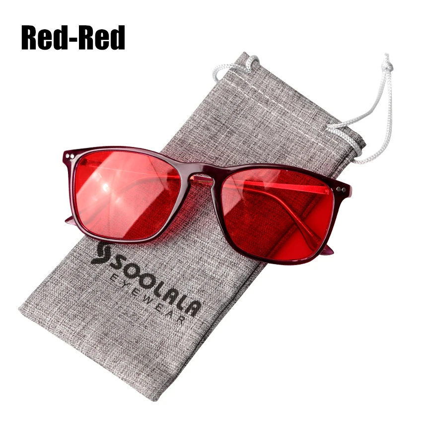 Red w Red Len SOOLALA, большие размеры, женские, мужские, полная оправа, стекло для чтения, большие, прозрачные линзы, оправа для глаз, стекло для чтения+ 0,5, 1,5, 2,5, 4,0 - Цвет оправы: Red w Red Len