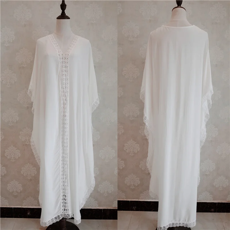 2021 хлопок туника Пляжное кружевное платье длинная Пляжная накидка Vestido купальный