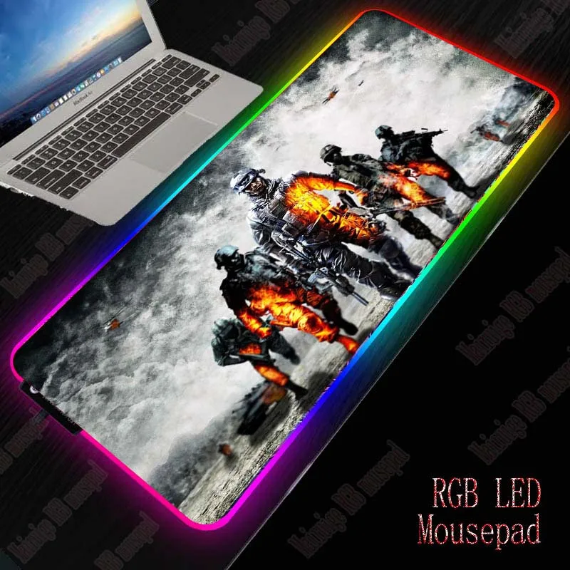 Yuzuoan DIY пользовательский RGB светодиодный игровой коврик для мыши Battlefield большой E