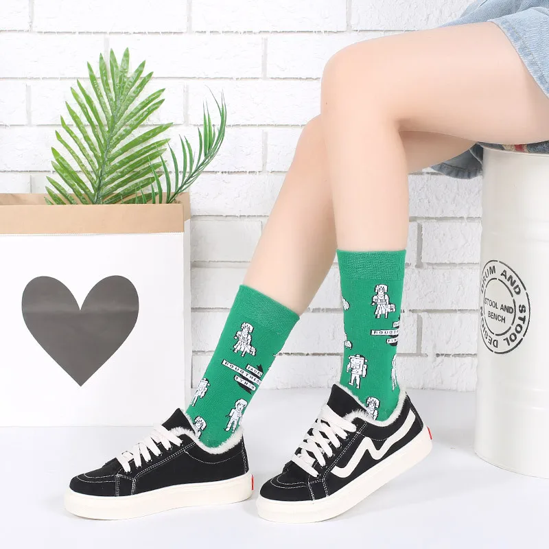 1 пара новые мужские и женские хлопковые носки повседневные Разноцветные уличные