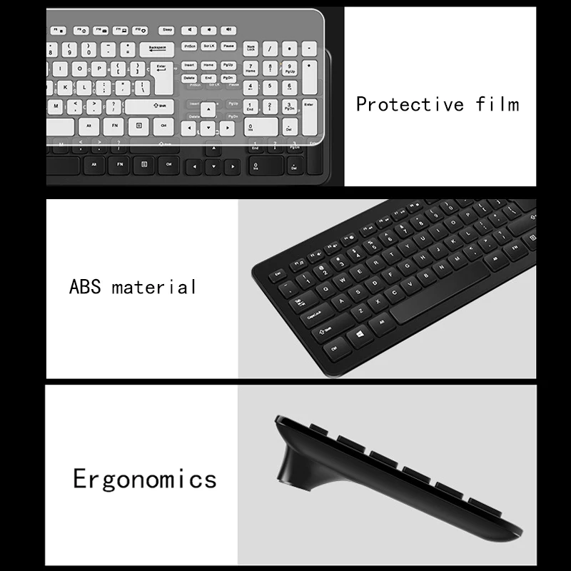 

Wired Keyboard With Protective Film Dustproof Mute Keyboard 104 Keys Keyboards USB Waterproof Keyboard For MAC Laptop Computer