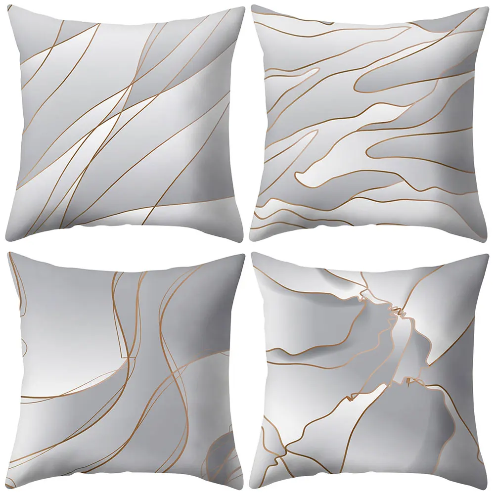 Лидер продаж листьев линии Шотландка Печать Подушка Чехол для подушки дом