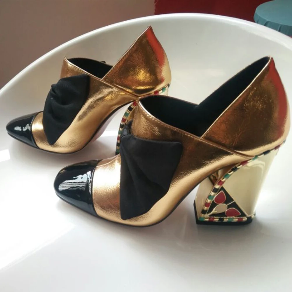 RIBETRINI Spring New Brand Designer Shoes Woman Cool Patchwork Patent Leather Pumps Women 2020 Office Elegant High Heels | Обувь