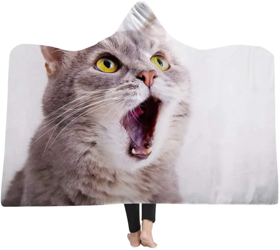 

Hooded Blanket 3D Galaxy Sky with Moon Print Super Soft Sherpa Fleece Blanket