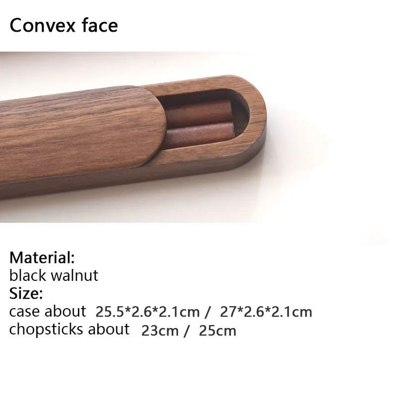 

High-grade Black Brown Walnut Solid Wood Chopsticks Set with Box Case Portable Outdoor Travel Minimalist Elegant Gift Wooden